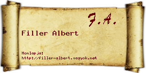 Filler Albert névjegykártya