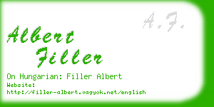 albert filler business card